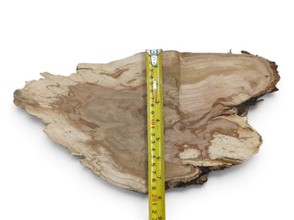 A light brown, irregularly shaped wild cherry wood slab with a live edge and visible grain.