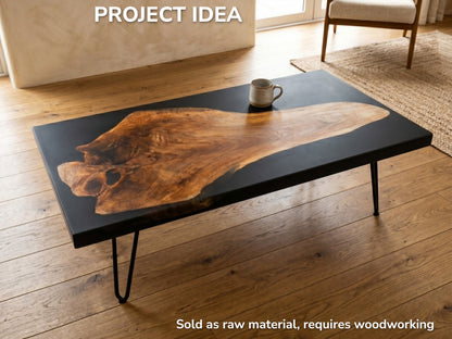 Large Walnut Wood Slab, Live Edge Raw Material, Natural Crafting Piece, Rustic Coffee Table Top, Epoxy Resin Project #036