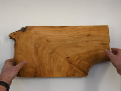 Medium Wild Cherry Wood Slab Live Edge Lumber Blank For Woodworking And Carving #014