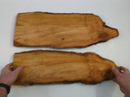 Set Of Two Wild Cherry Live Edge Wood Slabs for Resin Projects #019